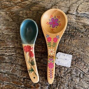 🌸Natural Life🌺Floral Wood & Floral Ceramic Coffee Scooper’s